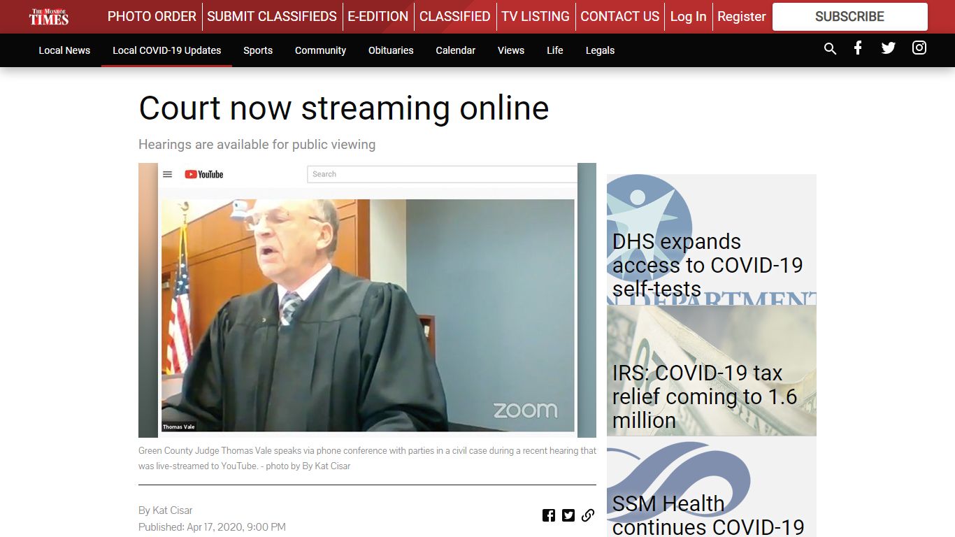 Court now streaming online - Monroe Times
